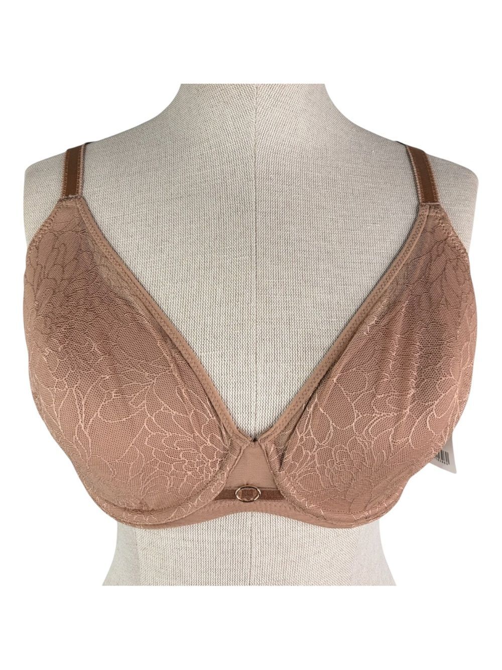 NWT Chantelle Belle Lightweight Plunge Bra sz 34DD * Coffee Latte Nude Beige Tan